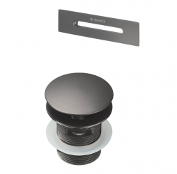 Deante Titanium Набор аксессуаров для ванны - клапан Click-Clack и накладка для перелива, титан