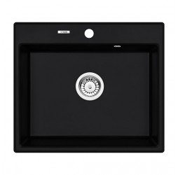 Deante Andante черный - мойка 1 чаша, 600*520*197 мм + сифон SPACE SAVER