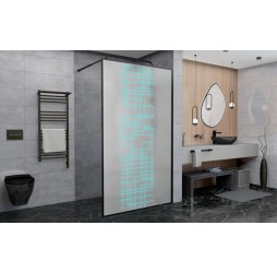 Душевая перегородка Avacan LB120MT AVA 120x200 стекла матовые с рисунком, профиль черный