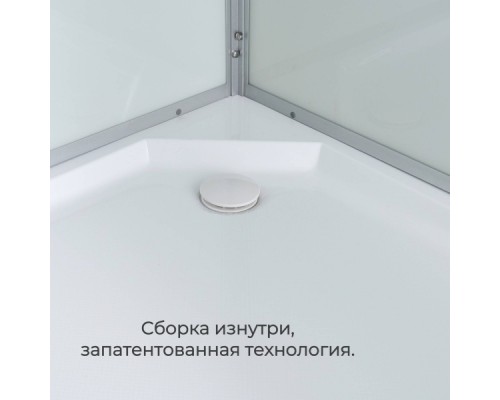 Душевая кабина AvaCan D2090LED 90x90 LED, стекла матовые, профиль хром