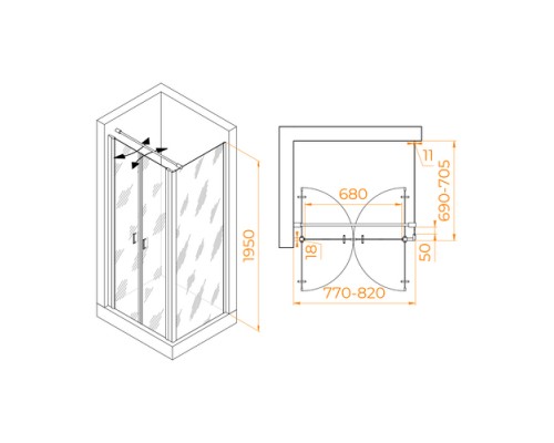 Душевой уголок RGW Passage PA-144B 80х70 060814487-014