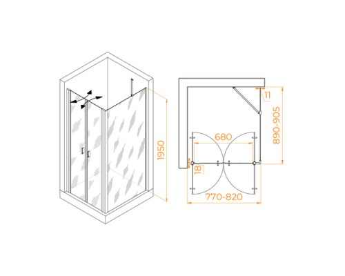 Душевой уголок RGW Passage PA-144B 80х90 060814489-14