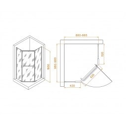 Душевой уголок RGW PA-081 90х100х195 35089190-21, Хром, Матовое