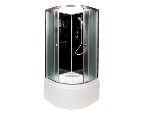 Душевая кабина AvaCan B10BLACK 98597, 100 x 100 см, без крыши, поддон высокий, стекло матовое, профиль хром