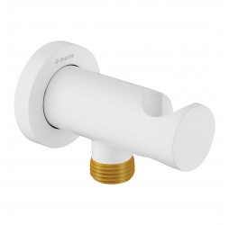 Deante Cascada Bianco Угловой соединитель с держателем лейки круглый, белый