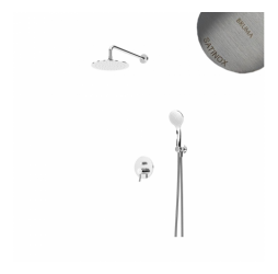 Душевой набор, скрытого монтажа, с душевой лейкой из нержавеющей стали UltraThin (Ультра тонкая) Ø250 мм Lusitano 107 760 8ST Satinox