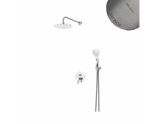 Душевой набор, скрытого монтажа, с душевой лейкой из нержавеющей стали UltraThin (Ультра тонкая) Ø250 мм Lusitano 107 760 8ST Satinox