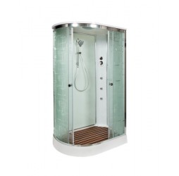 Душевая кабина Avacan EM2012RGM AVA 120x90 с гидромассажем, правая, стекла с узором, профиль хром