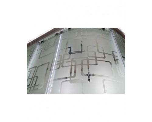 Душевая кабина AvaCan EM2012RGM AVA 120x90 с гидромассажем, правая, стекла с узором, профиль хром