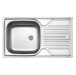 Deante Legato декор - мойка стальная 1 чаша с крылом, 760*435*145 мм + сифон 2"
