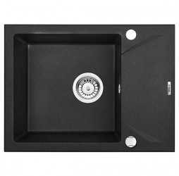 Deante Evora графитовый металлик - мойка 1 чаша с крылом, 590*440*180 мм + сифон