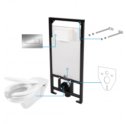 Deante Vital Комплект 6 в 1 с инсталляцией, кнопка хром