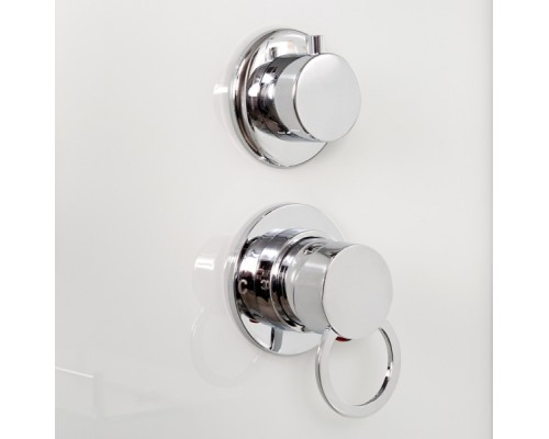Душевая кабина AvaCan EM1510LED AVA 100x100 LED, стекла с узором, профиль хром