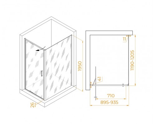 Душевой уголок RGW Stilvoll 90х120 703213592-11 хром, стекло прозрачное
