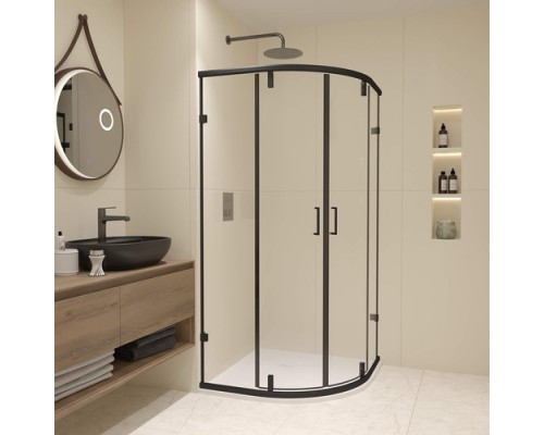 Душевой уголок RGW Classic CL-55-B 72095588-14, 80 х 80 см, стекло прозрачное, профиль черный