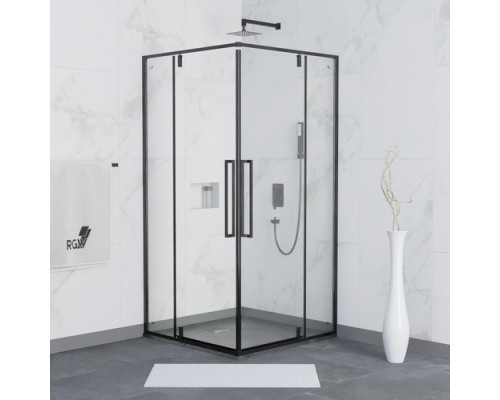 Душевой уголок RGW 80x80x200 SV-33 B Квадрат/Чёрный/Прозрачное/6 мм 06323388-14