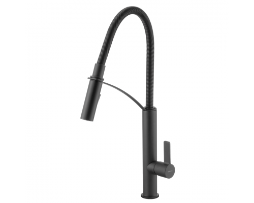 Deante Gerbera Смеситель для мойки с вытягивающимся изливом, черный