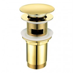 Deante Click-Clack Пробка круглая большая универсальная для раковины, золото