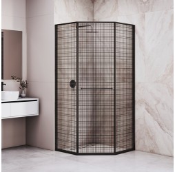 Душевой уголок RGW SV-82 L 100x100 33328200-244L стекло черная вуаль, профиль черный