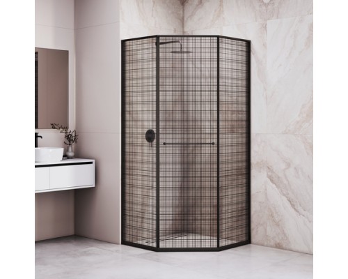 Душевой уголок RGW SV-82 L 100x100 33328200-244L стекло черная вуаль, профиль черный