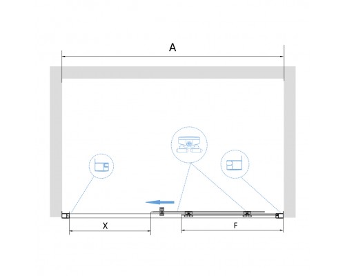Раздвижная душевая дверь RGW PA-14 160*195 прозрачное стекло 6 мм 41081416-11