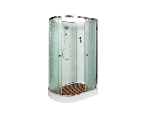 Душевая кабина AvaCan EM2012RN AVA 120x90 без крыши, правая, стекла с узором, профиль хром