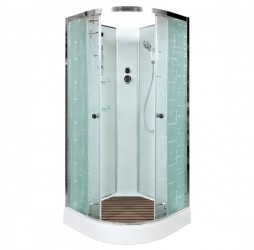 Душевая кабина Avacan EM1580N AVA 80x80 без крыши, стекла с узором, профиль хром