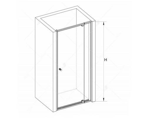 Распашная душевая дверь RGW PA-02-B NEW 80*185 прозрачное стекло 6 мм 41080208-14