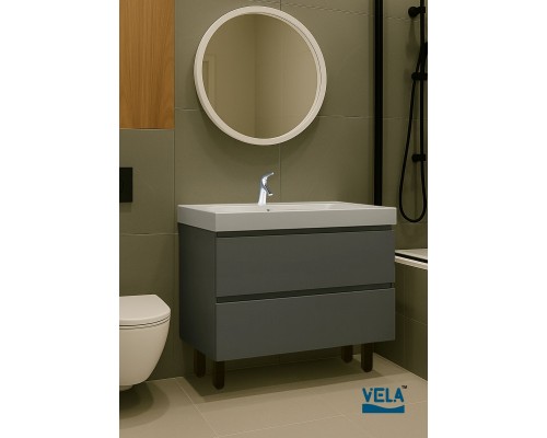 Тумба напольная Vela Мира 80Н под Classica (серая) TU5893