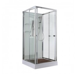 Душевая кабина Avacan V2010N AVA 100x100 без крыши, стекла прозрачные, профиль хром