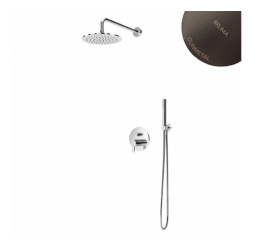 Душевой набор, скрытого монтажа, с латунной душевой лейкой Ø250 мм и ручным душем Elo Leaf 167 722 1MG Gunmetal