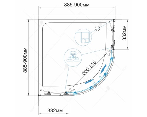 Душевой уголок 90x90 см RGW CL-53 Classic 06095399-11 прозрачное