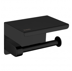 Deante Round Nero Держатель туалетной бумаги с полкой, черный