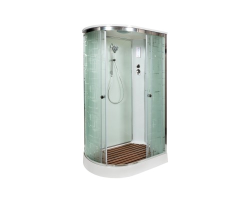 Душевая кабина AvaCan EM2012REL AVA 120x90 с электрикой, правая, стекла с узором, профиль хром