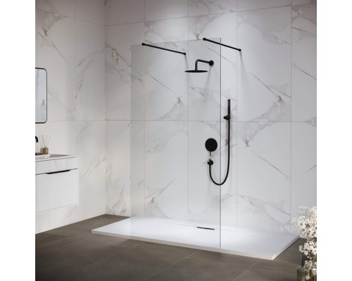 Душевая перегородка RGW WA-016-B неподвижное Walk In cтекло прозрачное 8 мм чёрный  35101612-14