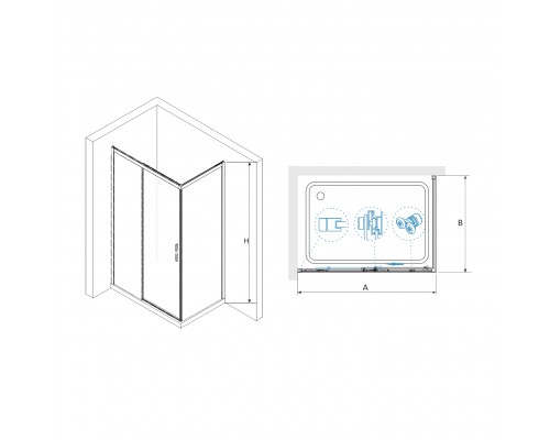 Душевой уголок RGW LE-41-1B (LE-12B + Z-060-2B)