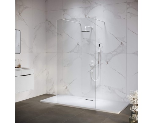 Душевая перегородка RGW WA-016-W неподвижное Walk In cтекло прозрачное 8 мм белый  35101612-15