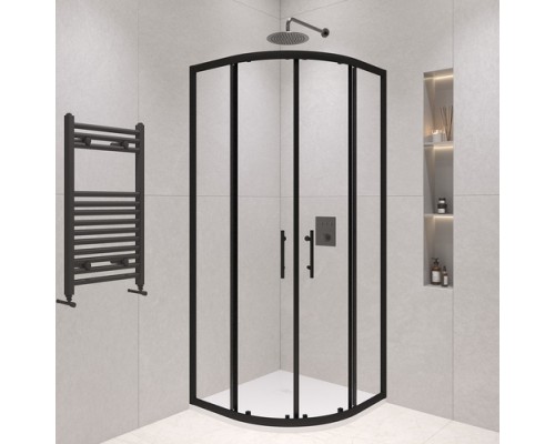 Душевой уголок, полукруг RGW PA-51-B 90х90 прозрачное cтекло 6 мм цвет профиля черный 02085199-14