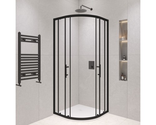 Душевой уголок, полукруг RGW PA-51-B 90х90 прозрачное cтекло 6 мм цвет профиля черный 02085199-14