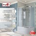 Душевая кабина AvaCan EM5912LN AVA 120x90 левая, без крыши, стекла матовые, профиль хром