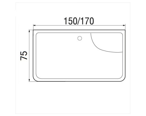 Душевой поддон акриловый прямоугольный  RIVER WEMOR 150/75/55 S 1500*750*550 мм