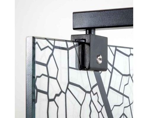 Душевая перегородка Avacan MB110 AVA 110x200 стекла с рисунком, профиль черный