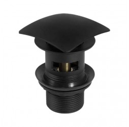 Deante Click-Clack Пробка квадратная с переливом для раковины, черная