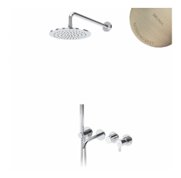 Душевой набор, скрытого монтажа, душевой лейкой Ø250 мм и наливом на ванну Leaf 167 240 0MM Morning Mist