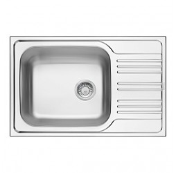 Deante Xylo декор - мойка стальная 1 чаша с крылом, 780*500*190 мм + сифон