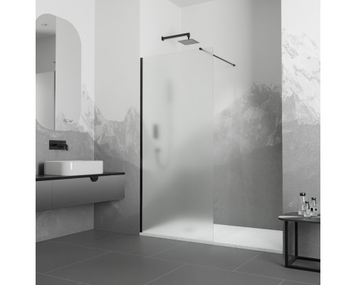 Душевая перегородка RGW WA-010B неподвижное Walk In cтекло матовое, 8 мм 80*195 чёрный 351001008-24