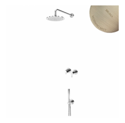 Душевой набор, скрытого монтажа, горизонтальный, с латунной душевой лейкой Ø300 мм, и ручным душем Elo Leaf 167 360 8MM Morning Mist