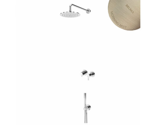 Душевой набор, скрытого монтажа, горизонтальный, с латунной душевой лейкой Ø300 мм, и ручным душем Elo Leaf 167 360 8MM Morning Mist