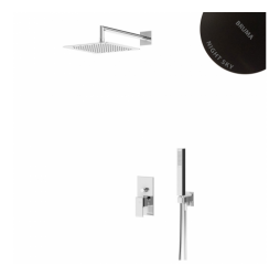 Душевой система скрытого монтажа, с душевой лейкой из нержавеющей стали UltraThin (Ультра тонкая) 250x250 мм Linea 182 760 8NS Night Sky