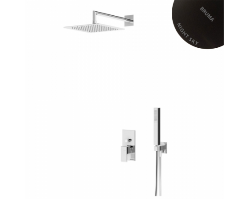 Душевой система скрытого монтажа, с душевой лейкой из нержавеющей стали UltraThin (Ультра тонкая) 250x250 мм Linea 182 760 8NS Night Sky